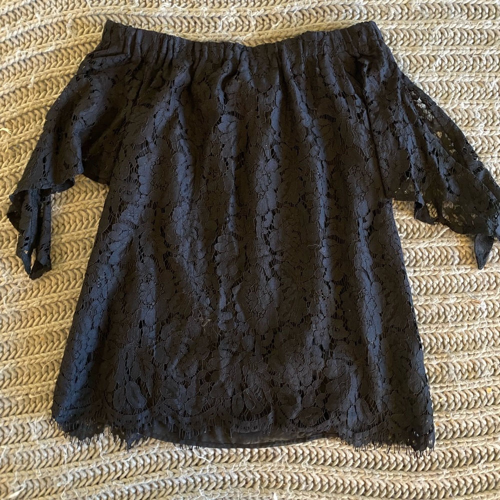 Black off the shoulder top